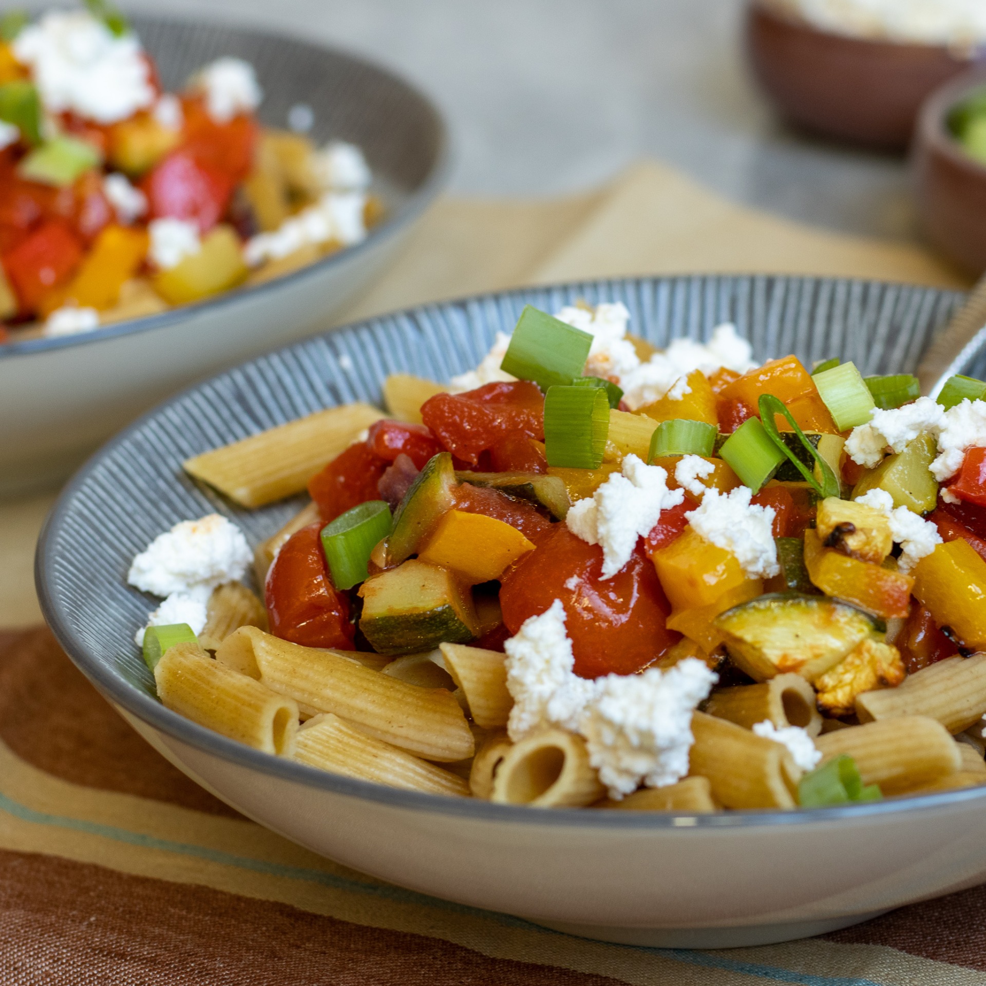 Pasta met gegrilde groenten