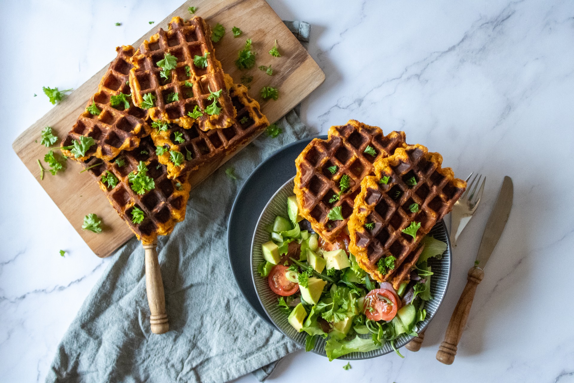 Hartige zoete aardappelwafel